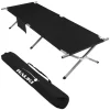 HAUKI Campingzubehör|Sonnenliegen|Campingbett Klappbar Schwarz 210x83x46 cm XL Feldbett mit Tragetasche