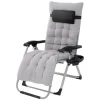 HAUKI Sonnenliegen|Sonnenliege Klappbar Grau Liegestuhl Zero Gravity Outdoor mit Polster