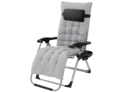 HAUKI Sonnenliegen|Sonnenliege Klappbar Grau Liegestuhl Zero Gravity Outdoor mit Polster