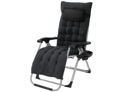 Sonnenliege Klappbar Schwarz Liegestuhl Zero Gravity Outdoor mit Polster*HAUKI Sale