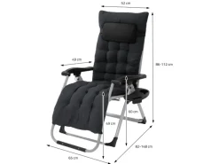 Sonnenliege Klappbar Schwarz Liegestuhl Zero Gravity Outdoor mit Polster*HAUKI Sale