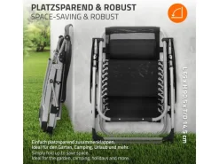 Sonnenliege Klappbar Schwarz Liegestuhl Zero Gravity Outdoor mit Polster*HAUKI Sale