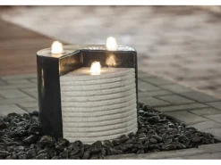 Gartenbrunnen Gap mit LED aus Terrazzo*Heissner Online