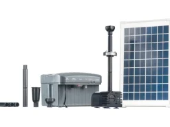 Heissner Wasserpumpe|Rund Um Den Teich|Solar-Teichpumpen-Set ca. 750 l/h mit LED