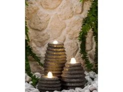 Heissner Gartenbrunnen|Steinbrunnen-Set Honey mit LED