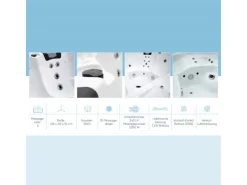 Planet Spa Outdoor Whirlpools|Heissner Whirlpool Spa Domenico 1200l 216x216x92 cm 31 Düsen