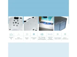 Heissner Whirlpool Spa Fransisco 1000l 184x124x75 cm 22 Düsen*Planet Spa New