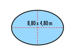 Höfer Chemie Pool Abdeckplane Oval 8,80 x 4,80m mit Materialstärke 200 g/m²* New