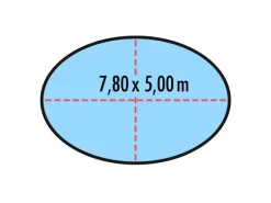 Aufstellpools|Höfer Chemie Pool Abdeckplane Oval 7,80 x 5m mit Materialstärke 200 g/m²