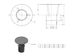 Kamin-Regen-Haube mit Einschub 120mm Edelstahl-Schornstein*H&M Germany New