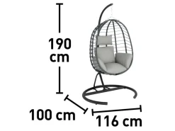 Balkonmöbel|Hängesessel Cupertino Faltbar