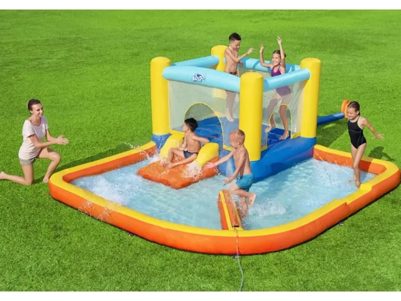 H2OGO!™ Wasserpark Beach Bounce mit Dauergebläse 365 x 340 x 152 cm*Bestway Discount