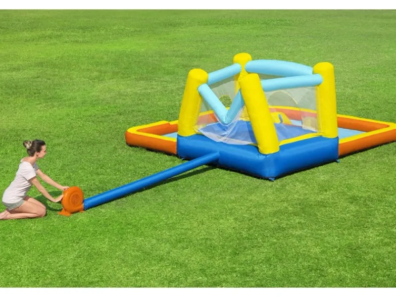 H2OGO!™ Wasserpark Beach Bounce mit Dauergebläse 365 x 340 x 152 cm*Bestway Discount