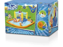 H2OGO!™ Wasserpark Beach Bounce mit Dauergebläse 365 x 340 x 152 cm*Bestway Discount