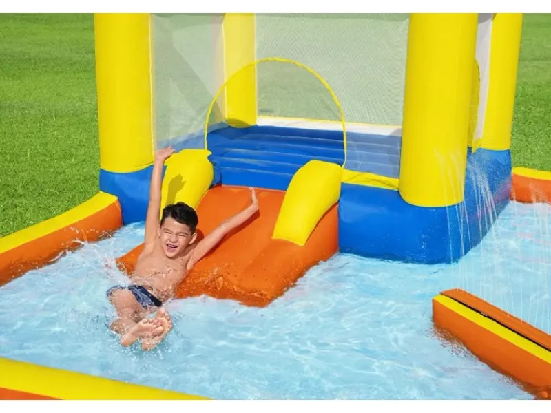 H2OGO!™ Wasserpark Beach Bounce mit Dauergebläse 365 x 340 x 152 cm*Bestway Discount