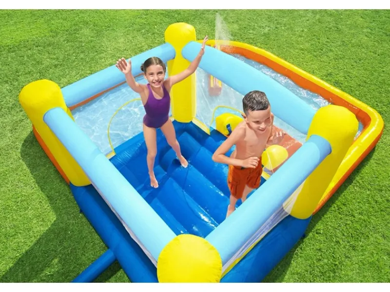 H2OGO!™ Wasserpark Beach Bounce mit Dauergebläse 365 x 340 x 152 cm*Bestway Discount