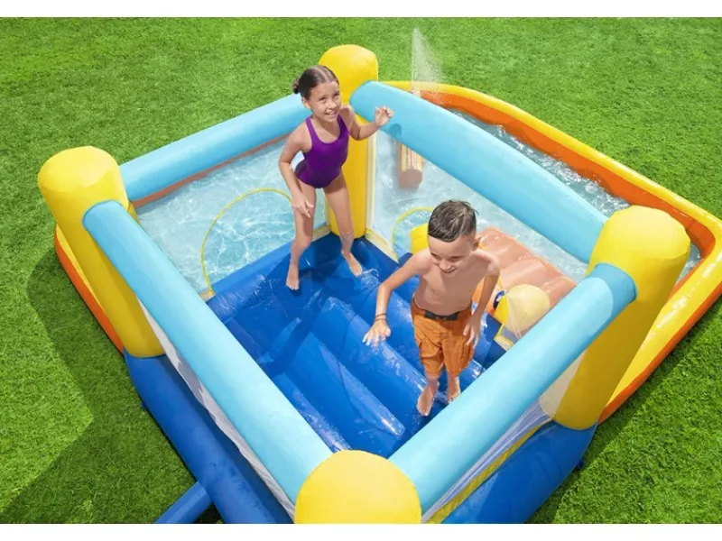 H2OGO!™ Wasserpark Beach Bounce mit Dauergebläse 365 x 340 x 152 cm*Bestway Discount