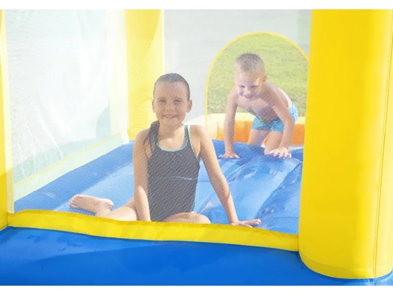 H2OGO!™ Wasserpark Beach Bounce mit Dauergebläse 365 x 340 x 152 cm*Bestway Discount