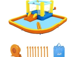 H2OGO!™ Wasserpark Beach Bounce mit Dauergebläse 365 x 340 x 152 cm*Bestway Discount