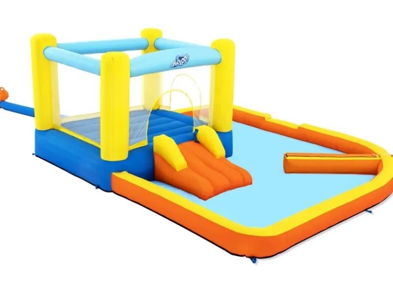 H2OGO!™ Wasserpark Beach Bounce mit Dauergebläse 365 x 340 x 152 cm*Bestway Discount