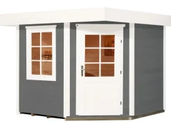 Holz-Gartenhaus Flachdach Lasiert 278 cm x 278 cm* Outlet