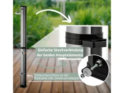 holz4home Outdoor Duschen|Solardusche mit Wasserspeicher für Garten Pool und Camping Gartendusche Inklusive Schutzhülle 35 Liter