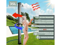 holz4home Outdoor Duschen|Solardusche mit Wasserspeicher für Garten Pool und Camping Gartendusche Inklusive Schutzhülle 35 Liter