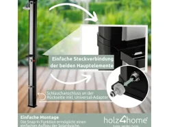 holz4home Outdoor Duschen|Solardusche mit Wasserspeicher für Garte Pool und Camping Gartendusche Inklusive Schutzhülle 40 Liter
