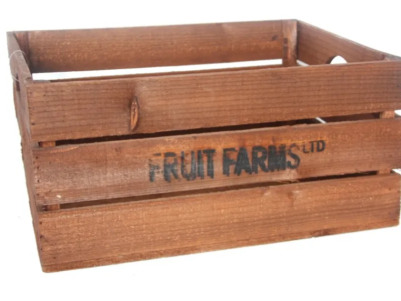 Holzkiste mit Griffen 34 l Braun 45 x 35 x 22 cm*Sunny Garden Hot