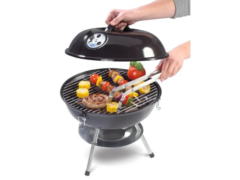 Kugelgrills|Holzkohlegrills|Holzkohle-Kugelgrill Mini Schwarz