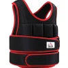 HOMCOM Fitnessgeräte|20 kg Trainingsweste mit Gurten Oxford Metall-Sand Schwarz Rot 60 x 50 cm