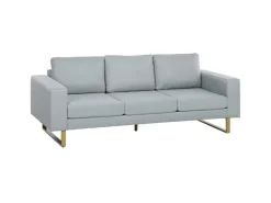 3 Sitzer Sofa für Schlafzimmer 200 x 82 x 78 cm Hellgrau*HOMCOM Sale