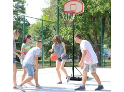 Basketballkorb Metall PE Schwarz+Weiß 75,5L x 71B x 212 250H cm*HOMCOM