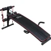 HOMCOM Fitnessgeräte|Sportgeräte|Bauchtrainer mit Widerstandsbänder PVC Schwarz Rot 137,5 x 55,5 x 50-68cm