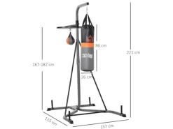 Boxsackständer Stahlrohr PVC MDF Schwarz 115B x 157T x 221H cm*HOMCOM Sale