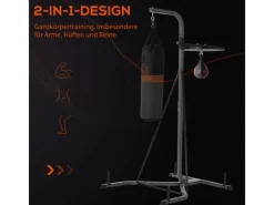 Boxsackständer Stahlrohr PVC MDF Schwarz 115B x 157T x 221H cm*HOMCOM Sale