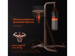 Boxsackständer Stahlrohr PVC MDF Schwarz 115B x 157T x 221H cm*HOMCOM Sale