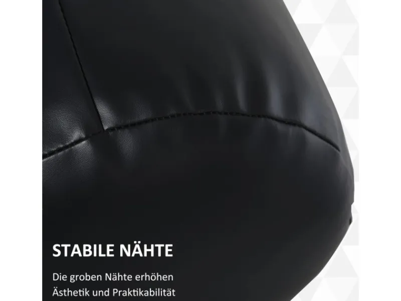 HOMCOM Fitnessgeräte|Boxset mit Boxhandschuhen Gefüllt Set PVC EPE Stahl Schwarz Ø30 x H120 cm