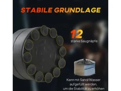 HOMCOM Fitnessgeräte|Boxset Stahl PU HDPE Schwarz  88L x 50B x 160-230H cm