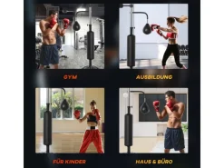 HOMCOM Fitnessgeräte|Boxset Stahl PU HDPE Schwarz  88L x 50B x 160-230H cm