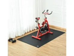 HOMCOM Fitnessgeräte|Fitnessgeräte Bodenschutzmatte PVC Schwarz 180L x 90B x 0,6H cm