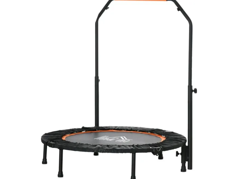 Fitness-Trampolin Stahl Kunststoff Schwarz Orange Ø102 x 99-123H cm*HOMCOM Online