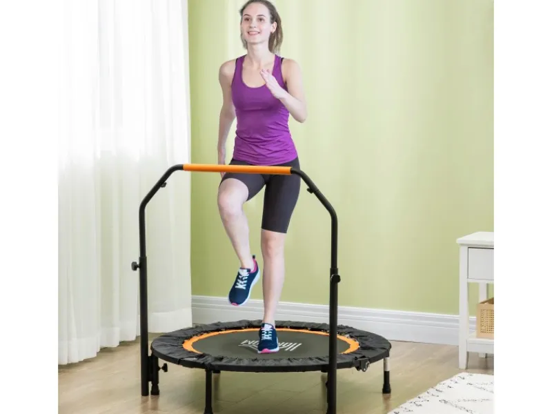 Fitness-Trampolin Stahl Kunststoff Schwarz Orange Ø102 x 99-123H cm*HOMCOM Online