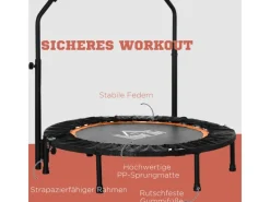 Fitness-Trampolin Stahl Kunststoff Schwarz Orange Ø102 x 99-123H cm*HOMCOM Online