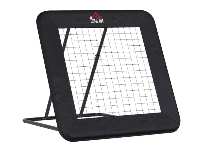 HOMCOM Fitnessgeräte|Fußball Rebounder Metall PE Polyester Schwarz 128L x 118B x 120H cm