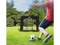 HOMCOM Fitnessgeräte|Fußball Rebounder Metall PE Polyester Schwarz 128L x 118B x 120H cm