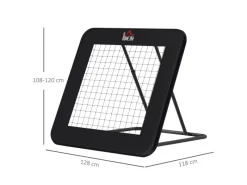HOMCOM Fitnessgeräte|Fußball Rebounder Metall PE Polyester Schwarz 128L x 118B x 120H cm