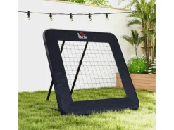 HOMCOM Fitnessgeräte|Fußball Rebounder Metall PE Polyester Schwarz 128L x 118B x 120H cm
