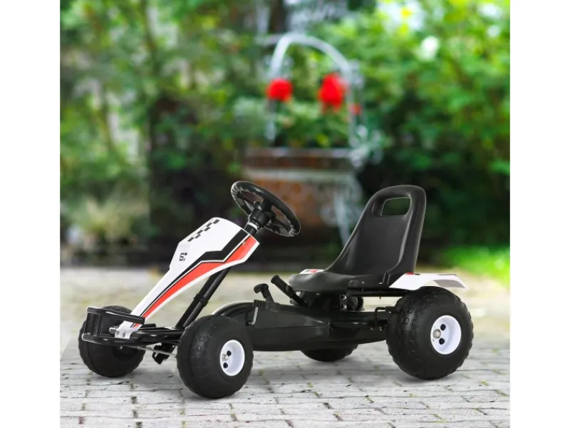 HOMCOM Outdoor-Spielzeug|Quads|Go Kart Kinderfahrzeug mit Pedal Bremsen Sitz