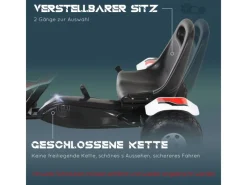 HOMCOM Outdoor-Spielzeug|Quads|Go Kart Kinderfahrzeug mit Pedal Bremsen Sitz